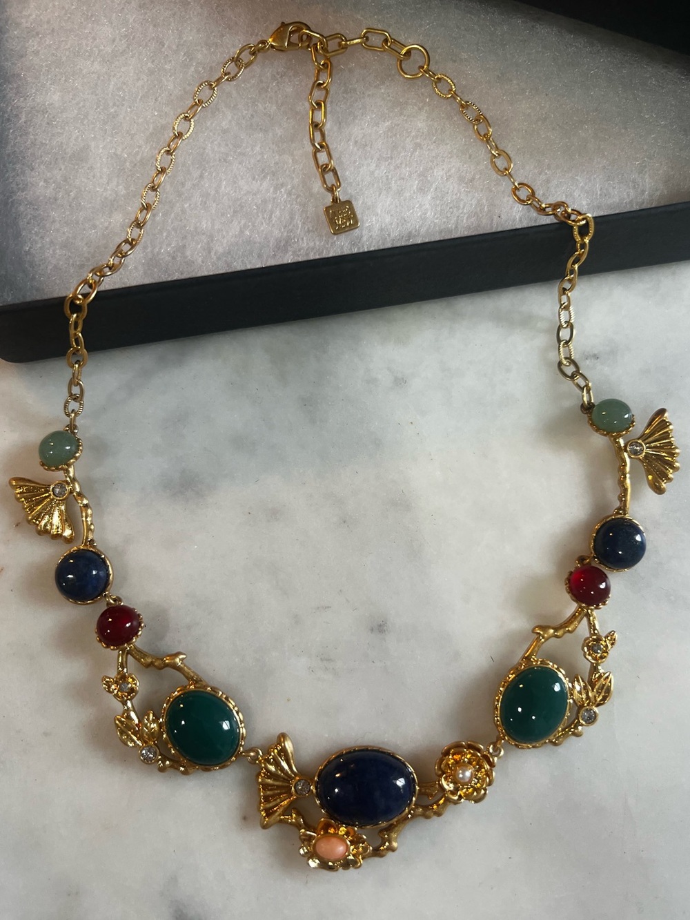 The Met Japanese Imari 18K Gold Plate Gemstone Collar Necklace